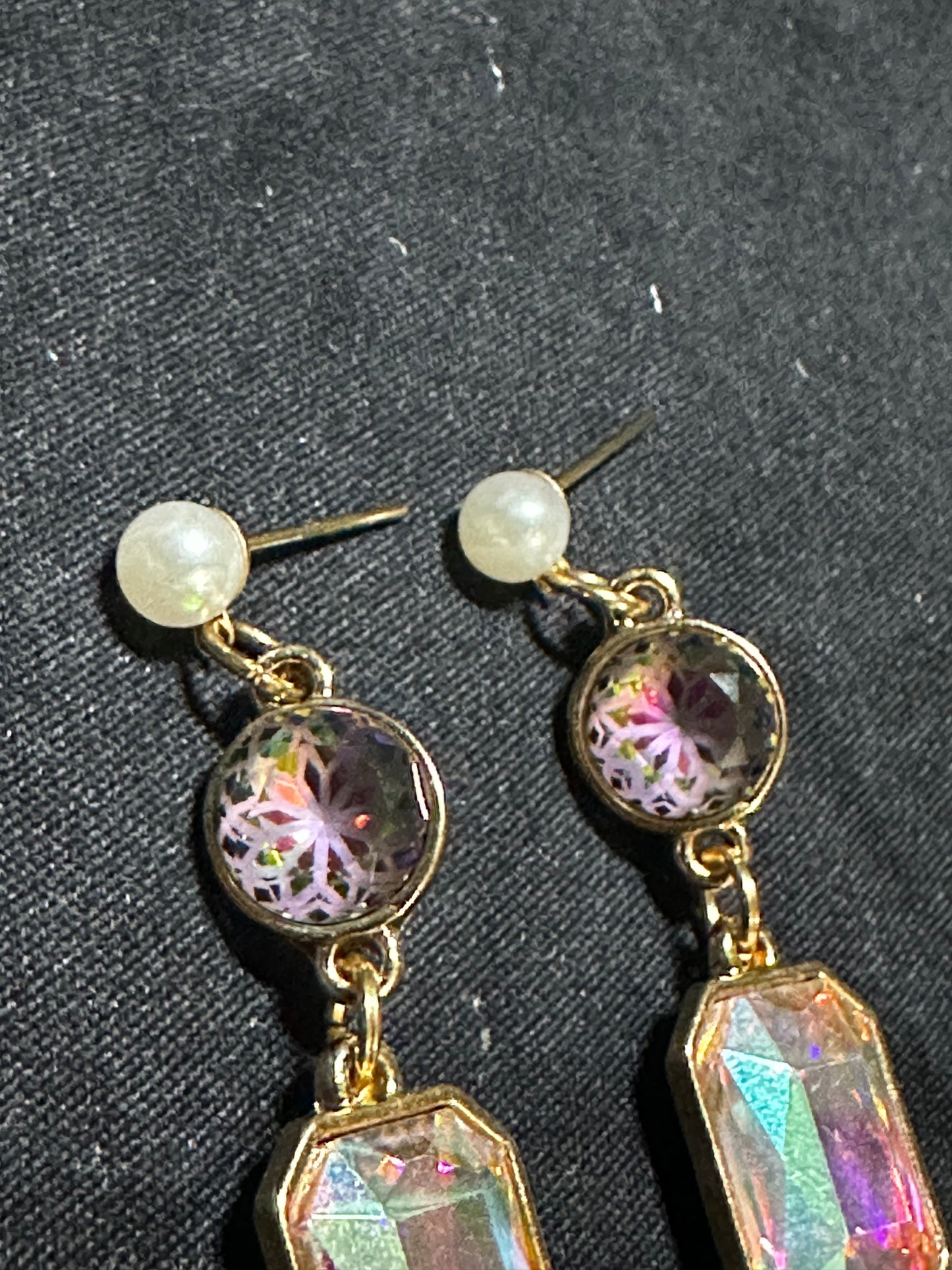 Iridescent Dangle Drop Earrings