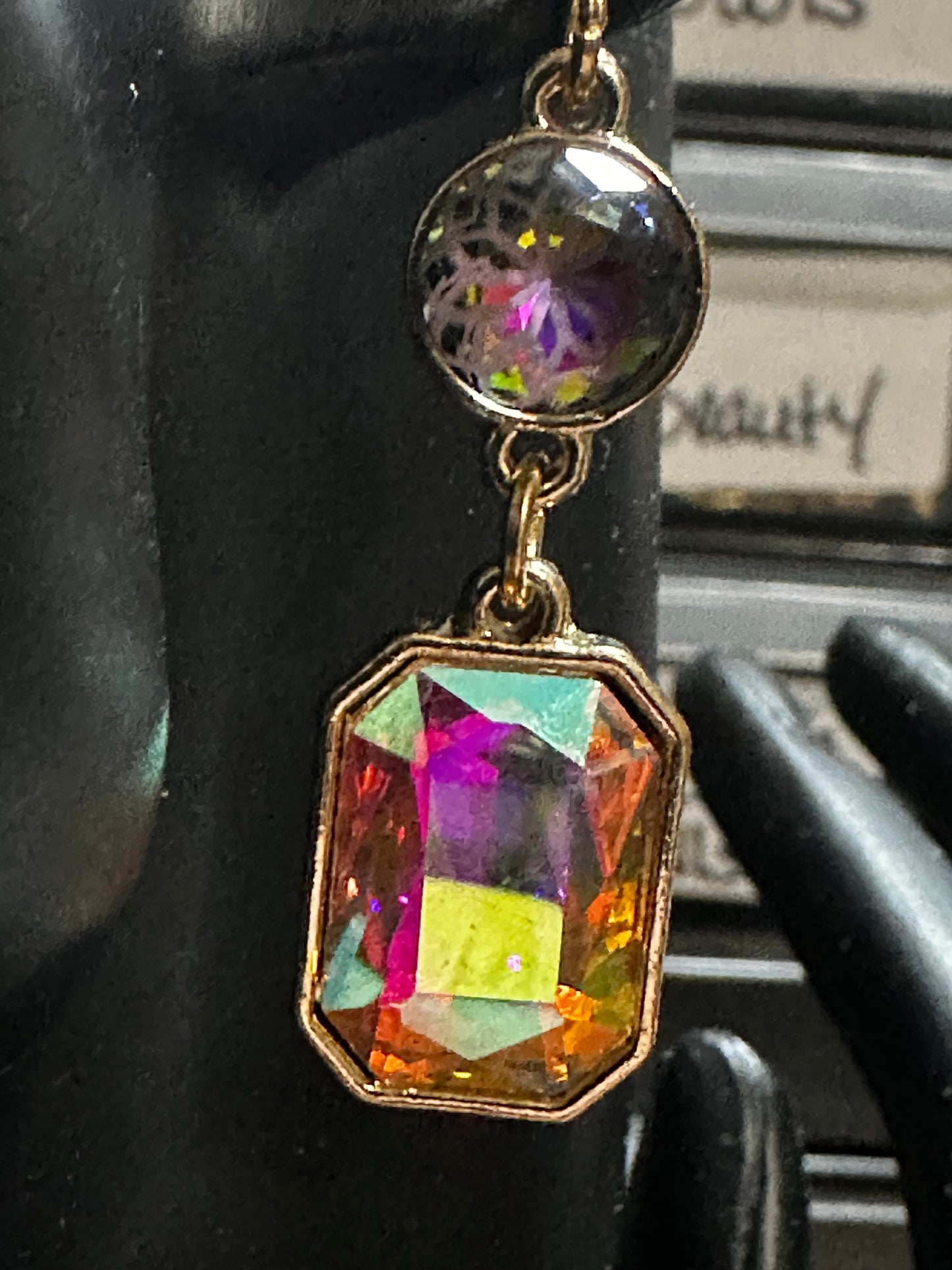 Iridescent Dangle Drop Earrings
