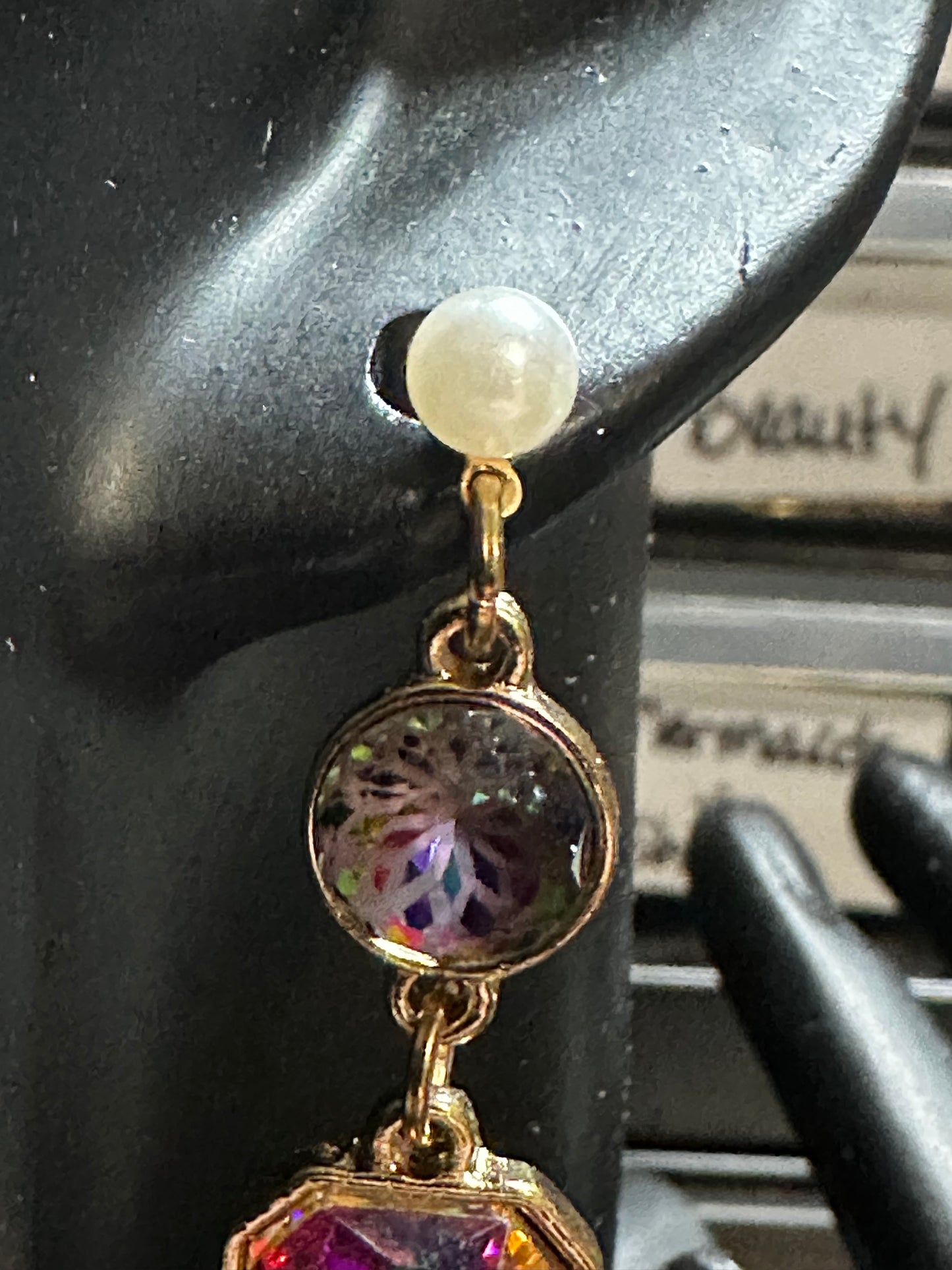 Iridescent Dangle Drop Earrings
