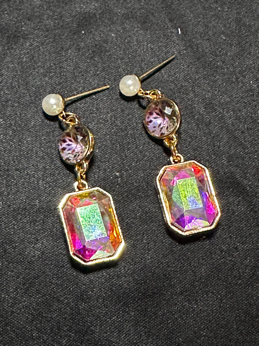 Iridescent Dangle Drop Earrings